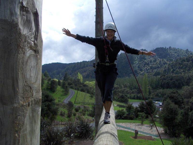 Student on balance beam